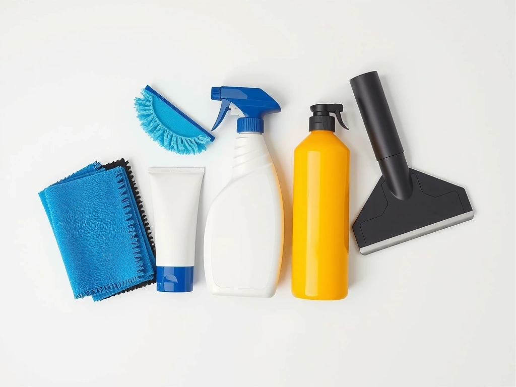 Sada profesionálních čisticích prostředků a nářadí
